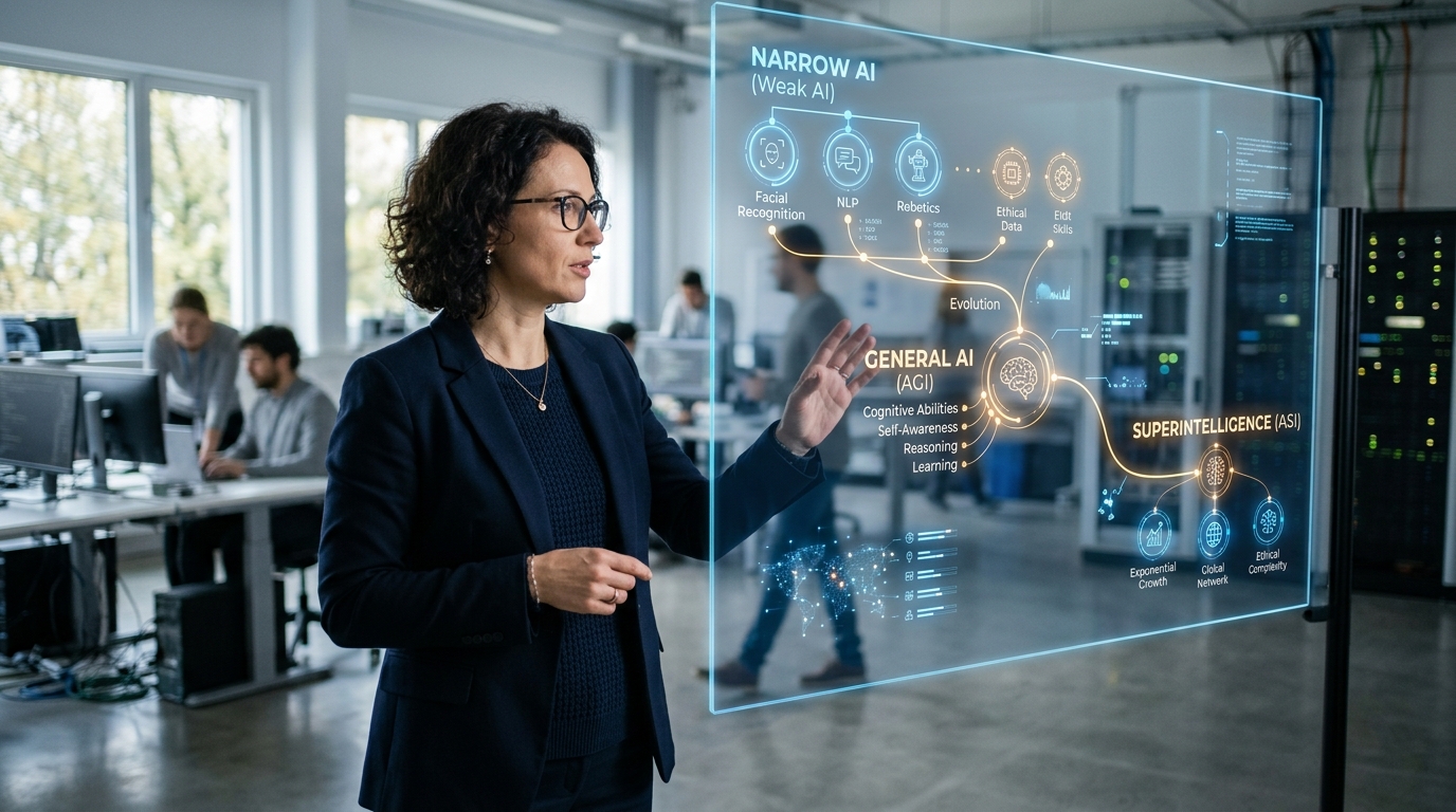 Les principaux types d'intelligence artificielle : IA faible, forte et superintelligence